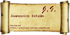 Joanovics István névjegykártya