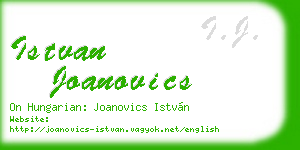 istvan joanovics business card